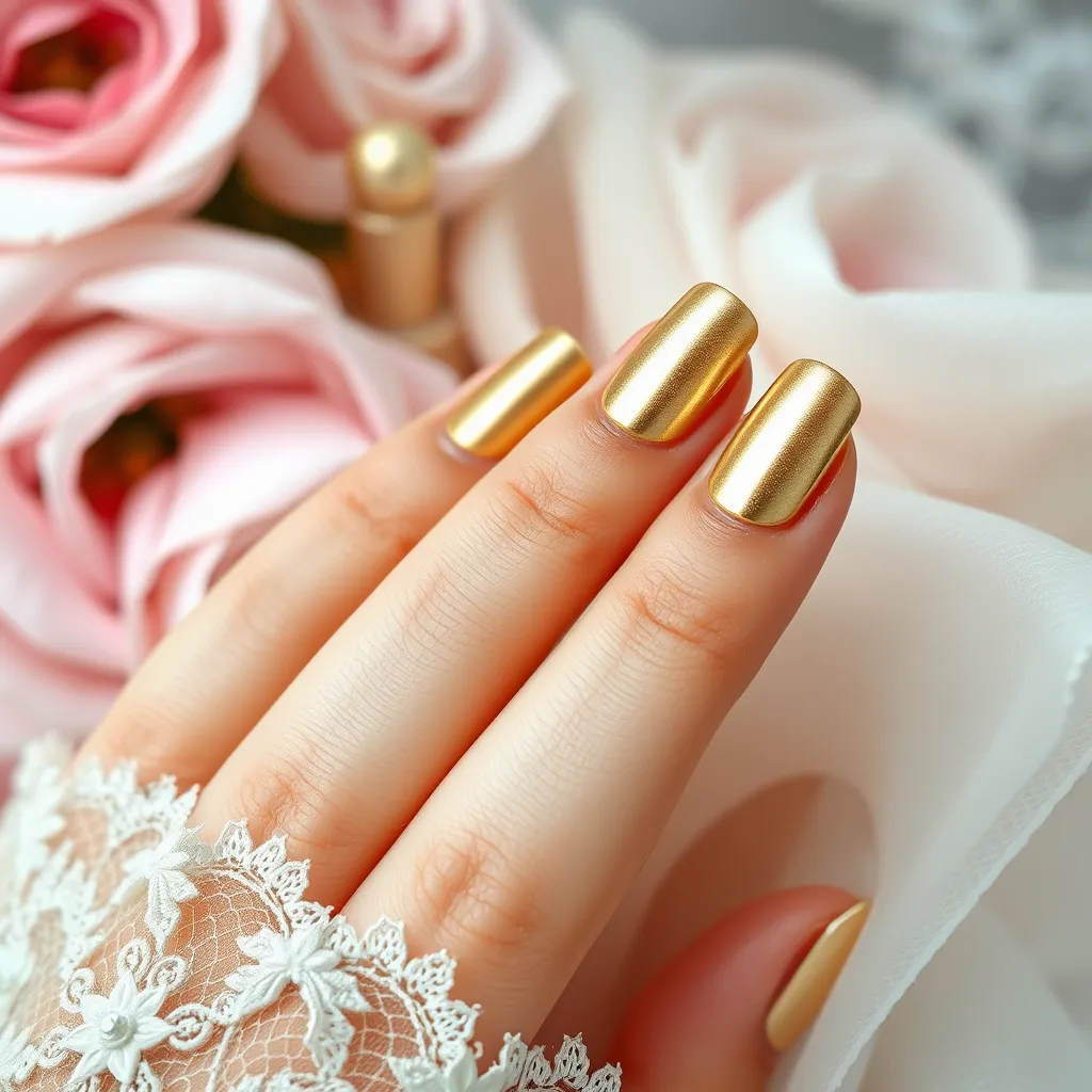 Ślubne inspiracje – paznokcie ze złotem