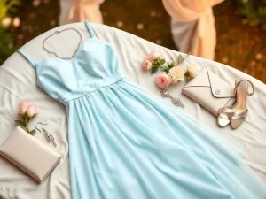 Jakie dodatki do błękitnej sukienki na wesele wybrać?