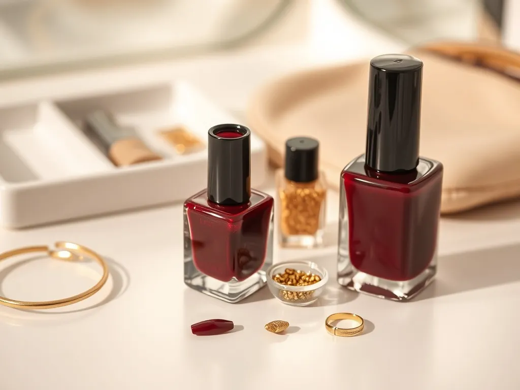 Paznokcie bordo ze złotem – elegancja na każdą okazję