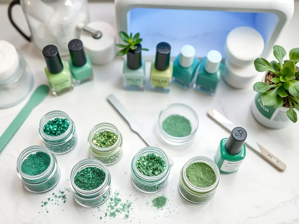 Paznokcie zielone z brokatem – jak je wykonać samodzielnie?