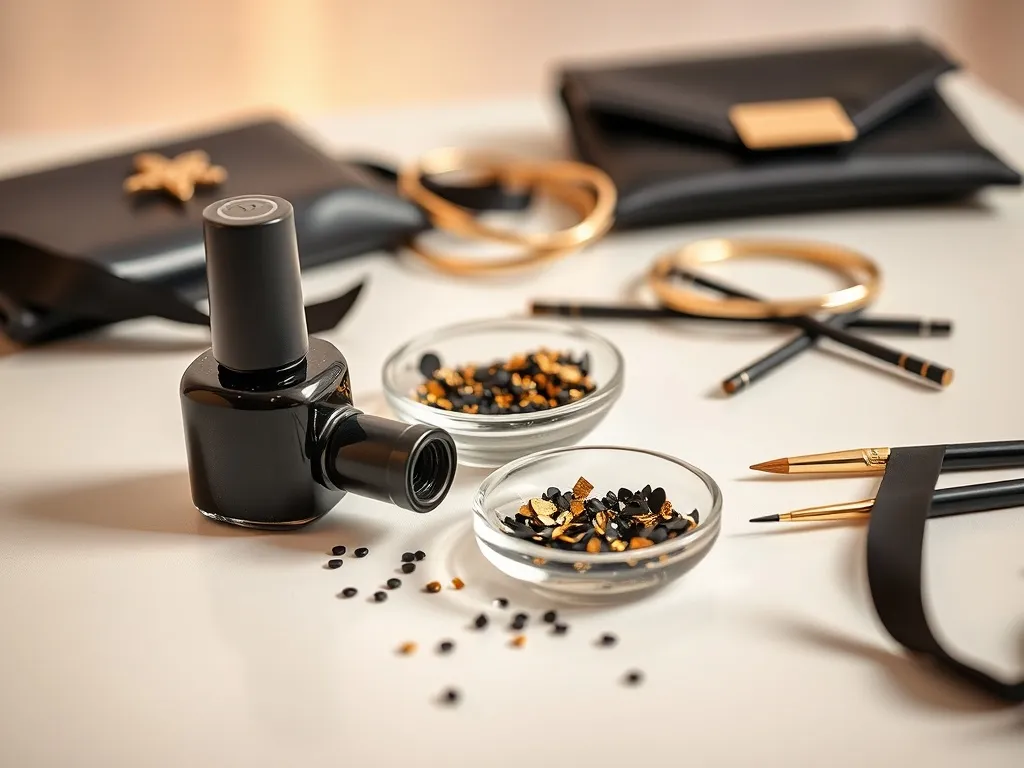 Czarne paznokcie ze złotym: modne stylizacje na każdą okazję