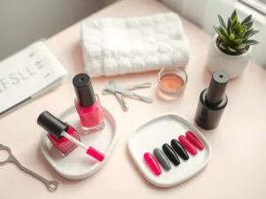 Paznokcie neonowy róż z czarnym – perfekcyjny manicure krok po kroku