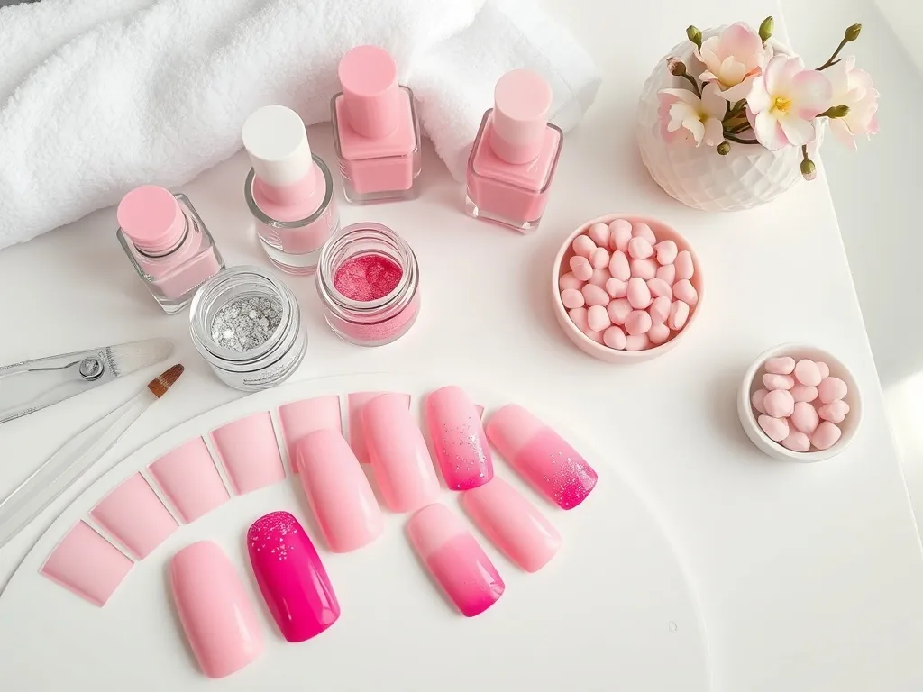 Paznokcie ombre różowe z brokatem – modne pomysły na manicure