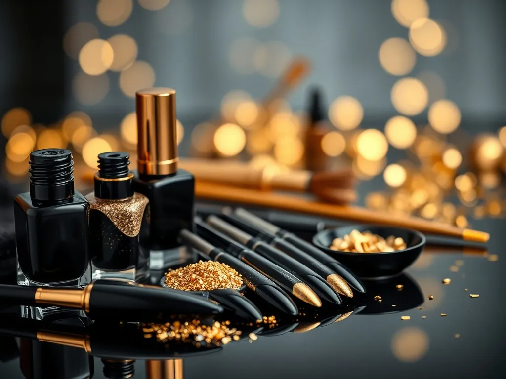 Czarno złote paznokcie – modny manicure na każdą okazję