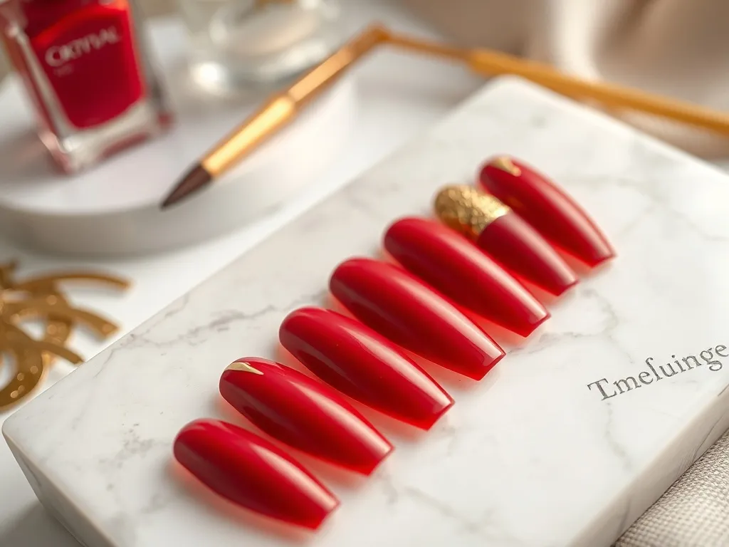 Paznokcie czerwone ze złotym – inspiracje i pomysły