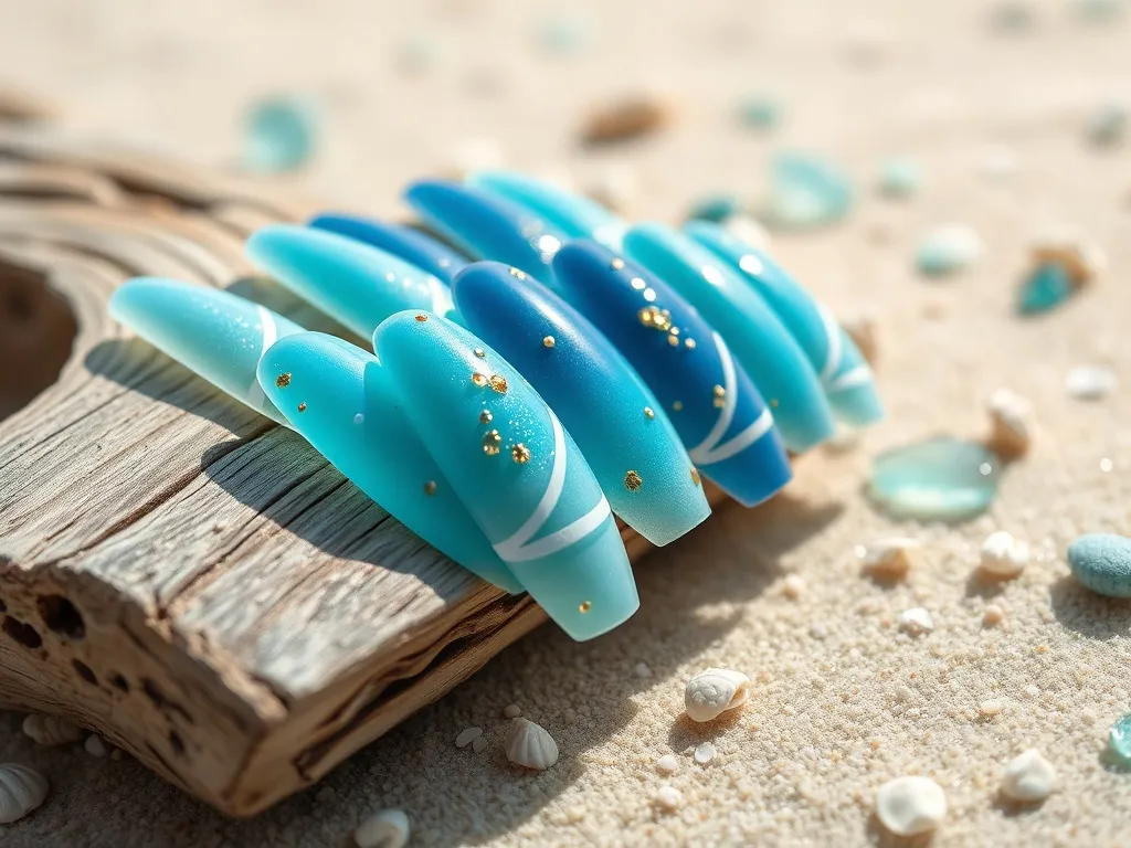 Morskie paznokcie hybrydowe – inspiracje, kolory i wzory