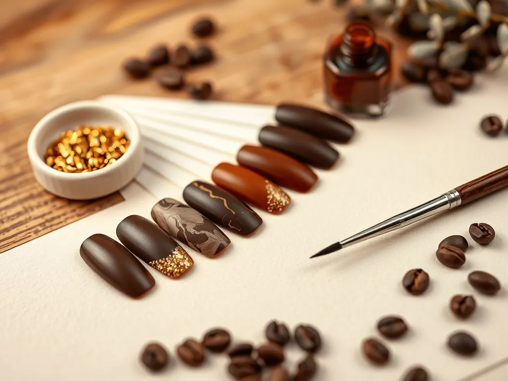 Brązowo złote paznokcie – inspiracje i pomysły na manicure