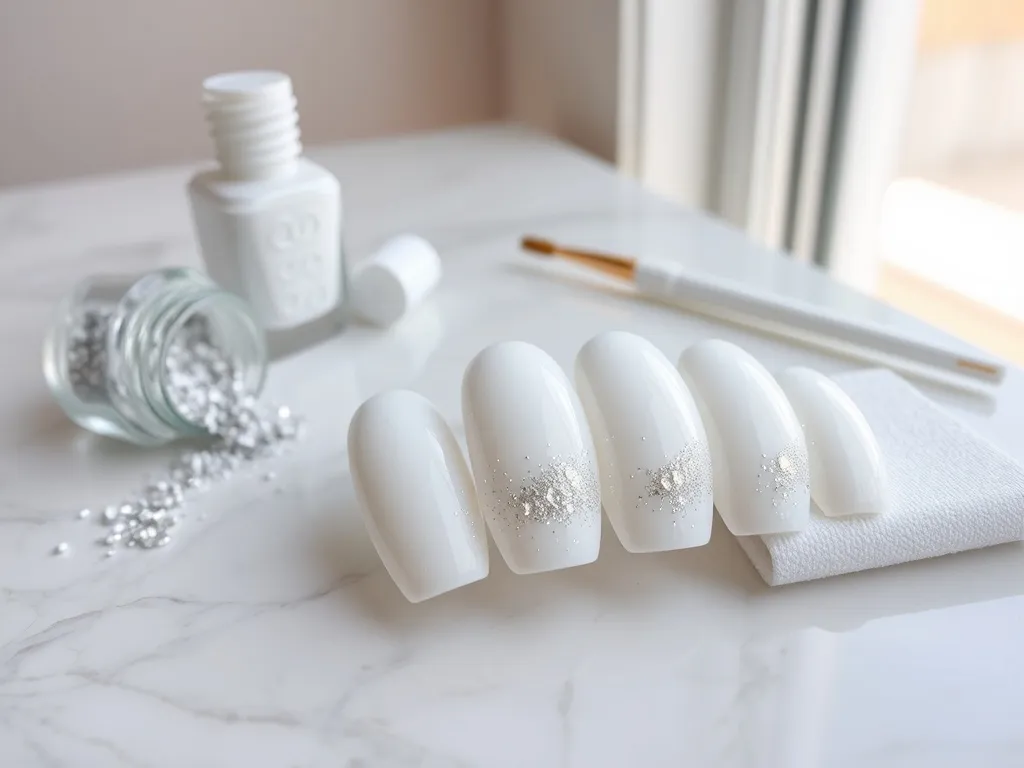 Białe paznokcie z brokatem: pomysły i inspiracje