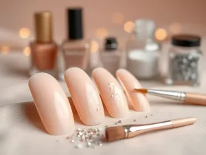 Paznokcie nudę z brokatem – pomysły na błyszczący manicure