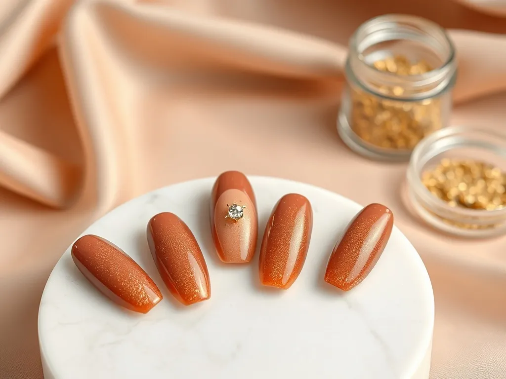 Stylowe pomysły: paznokcie brązowe z brokatem i zdobienia