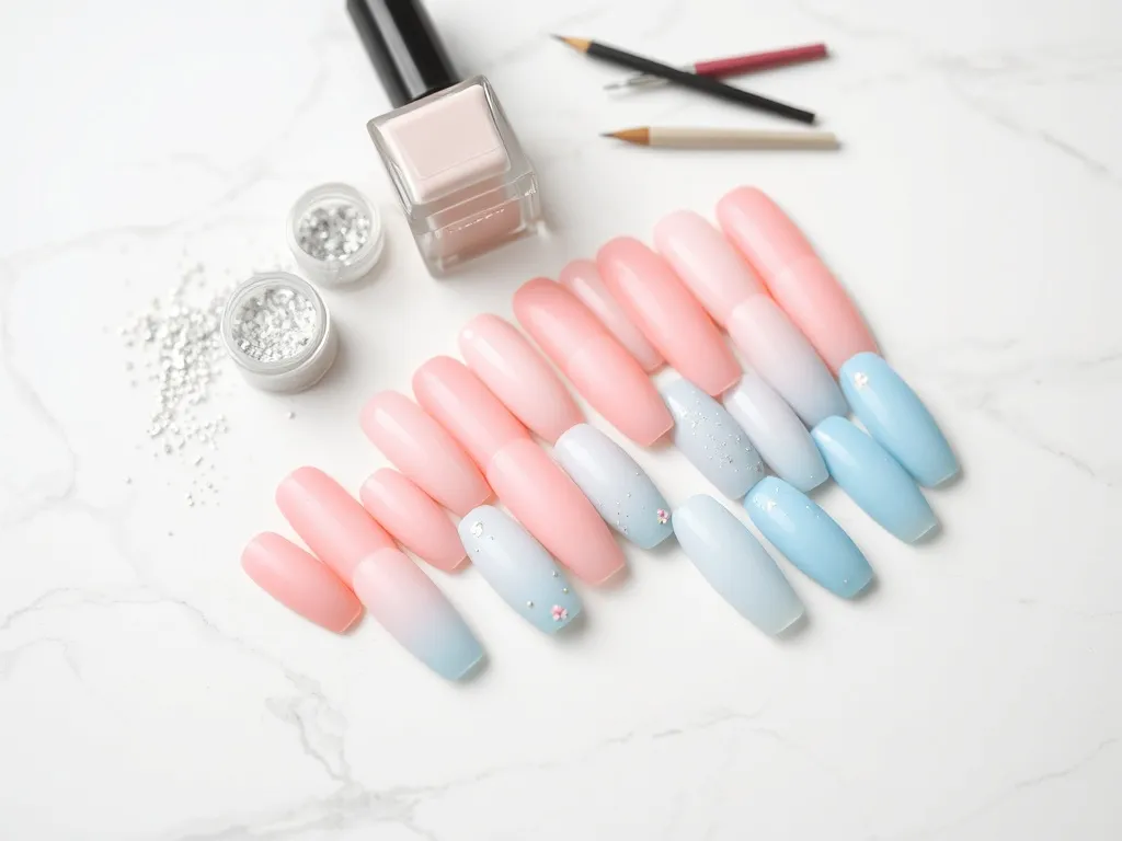Paznokcie róż z niebieskim: modne wzory i inspiracje